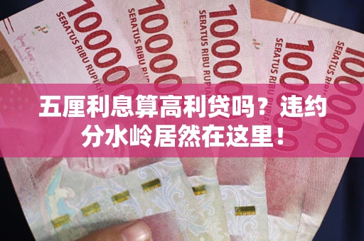 武汉五厘利息算高利贷吗？违约分水岭居然在这里！