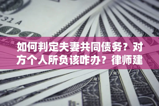 武汉如何判定夫妻共同债务？对方个人所负该咋办？律师建议